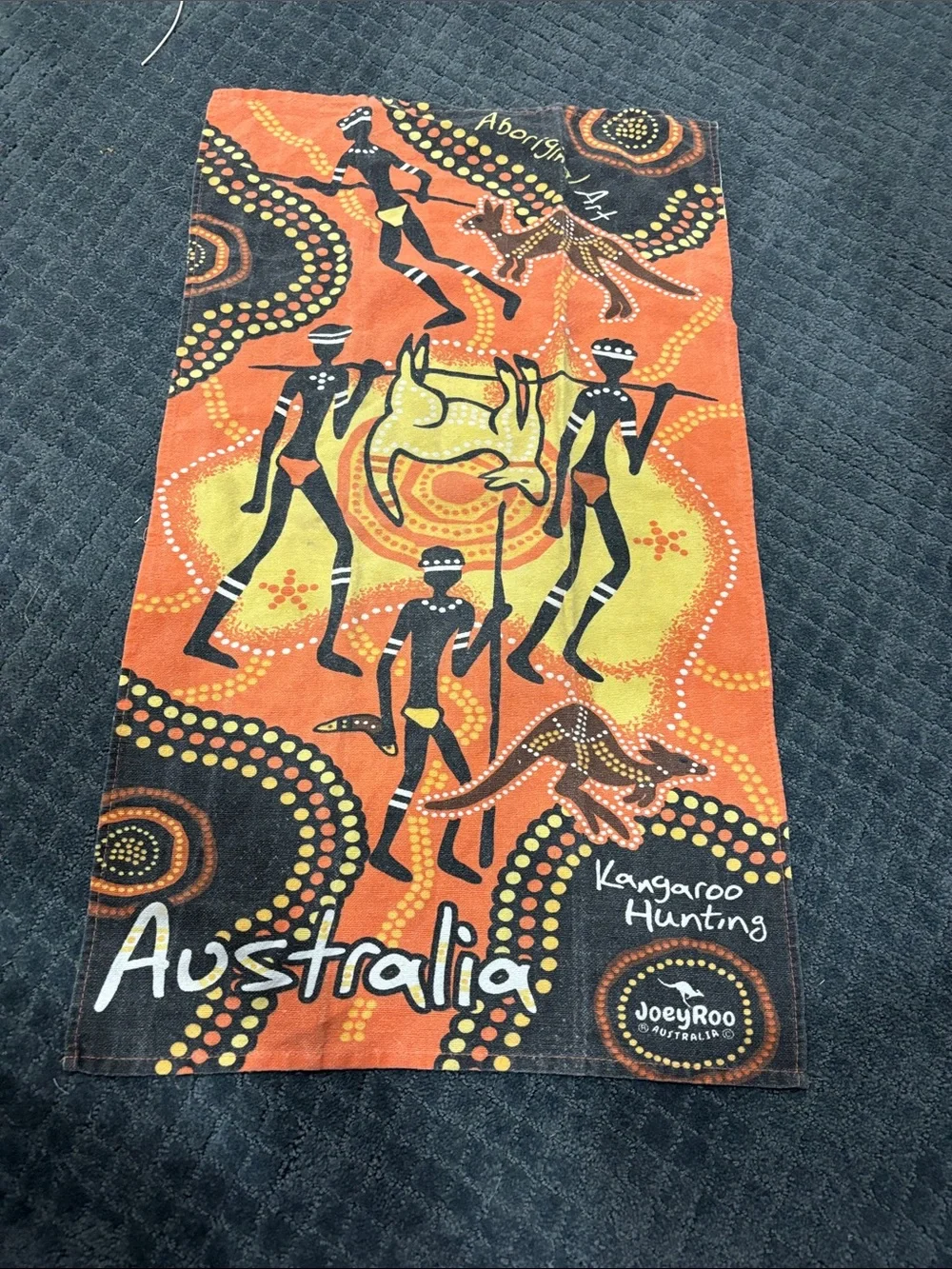 Orange Aboriginal Print hand Towel